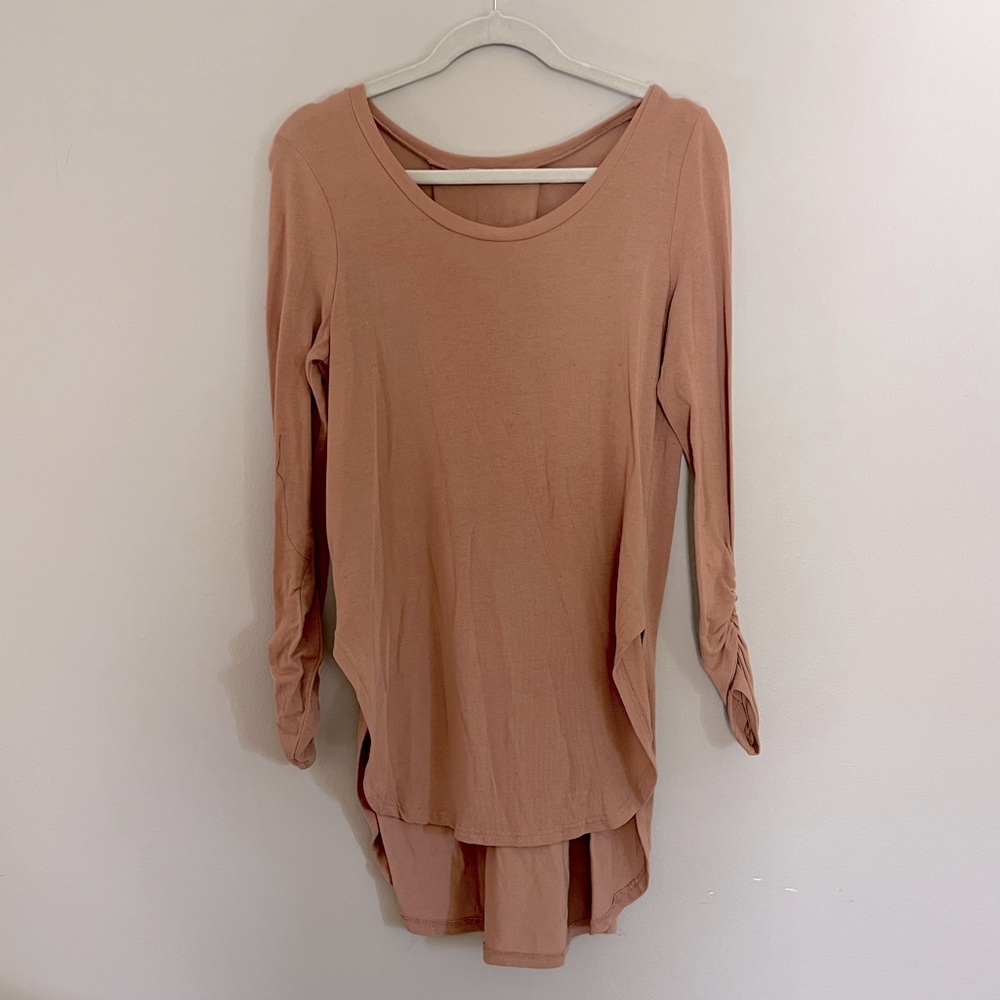 Anamá long tunic blush pink long sleeve size small